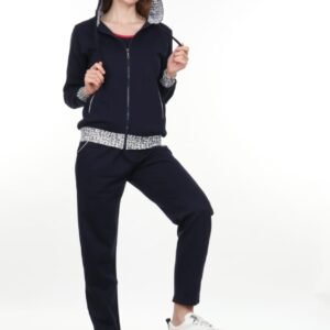 Premium Navy Blue Tracksuit Set - Comfortable Athletic Wear with Style