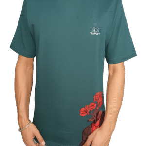 Trapout Printed Men's Round Neck Dark Green T-Shirt - Premium Cotton Casual Wear