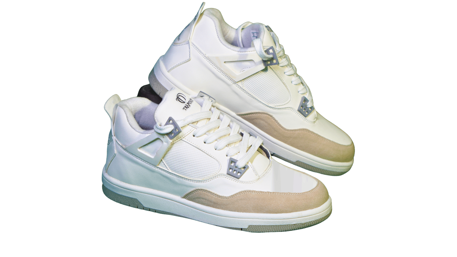 Men's Casual Sneakers Premium White & Beige Design - Image 3