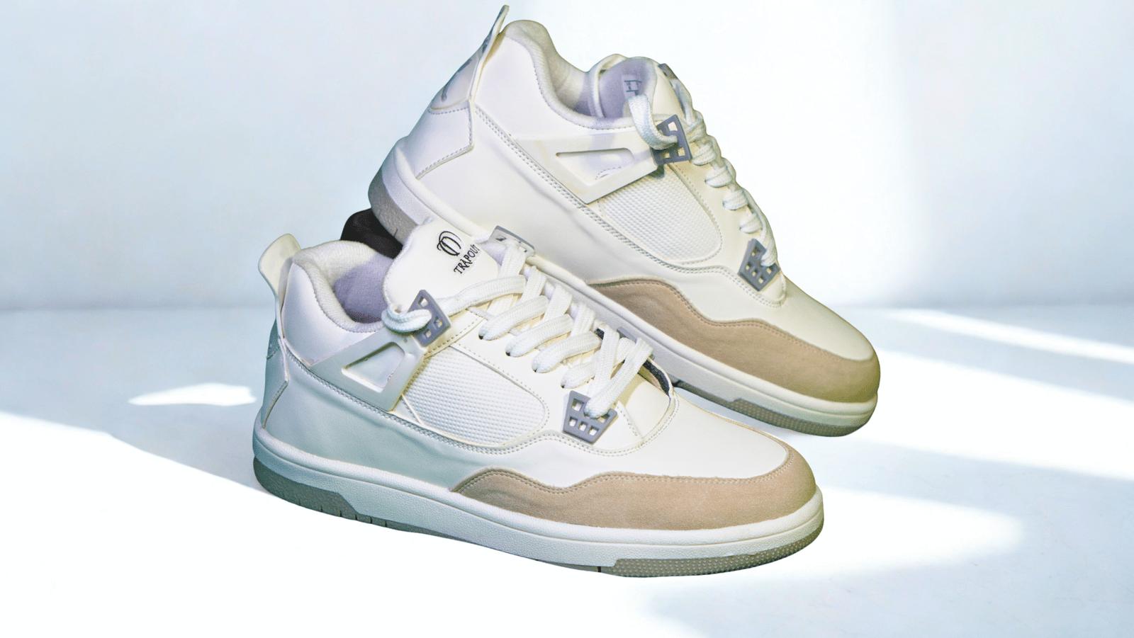 Men's Casual Sneakers Premium White & Beige Design - Image 6